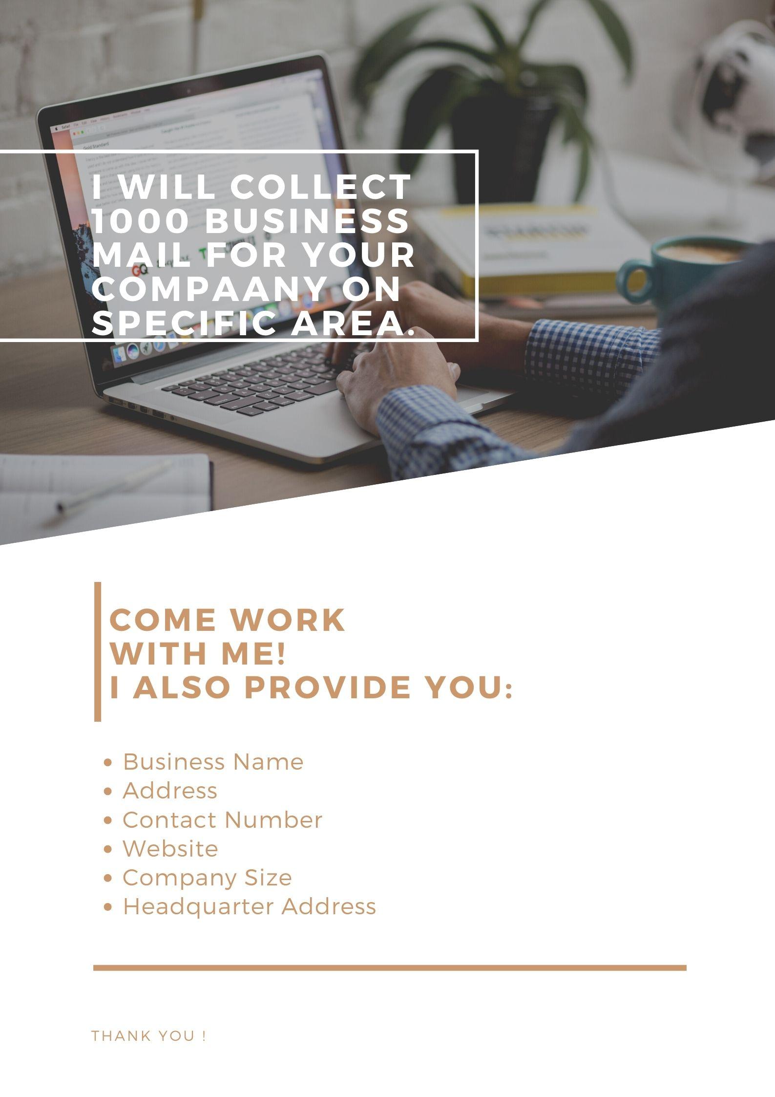 I will collect 50 Business E-mail and fulfill your re...