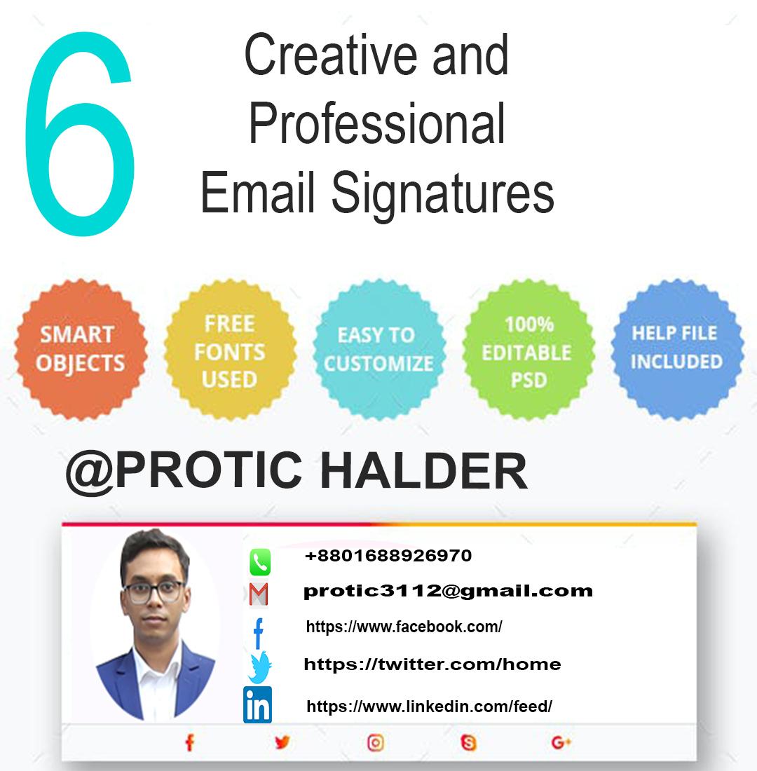 Design a clickable HTML Gmail/Email signature profess...