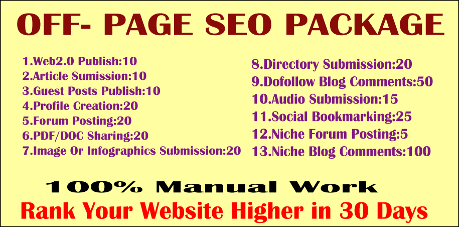 All In One Off-Page SEO Link Building Package GOOGLE ...
