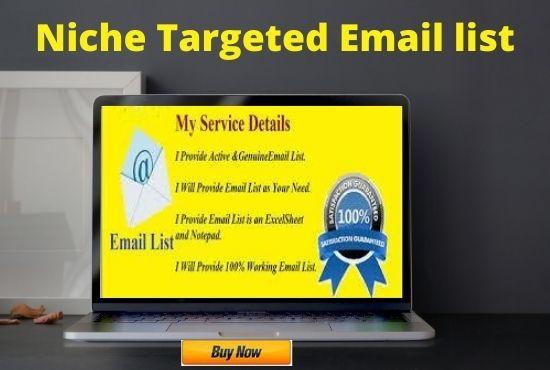 I will do niche targeted email collection for email m...