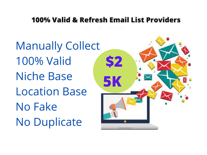 I will collect 5K niche targeted email list Clean and...