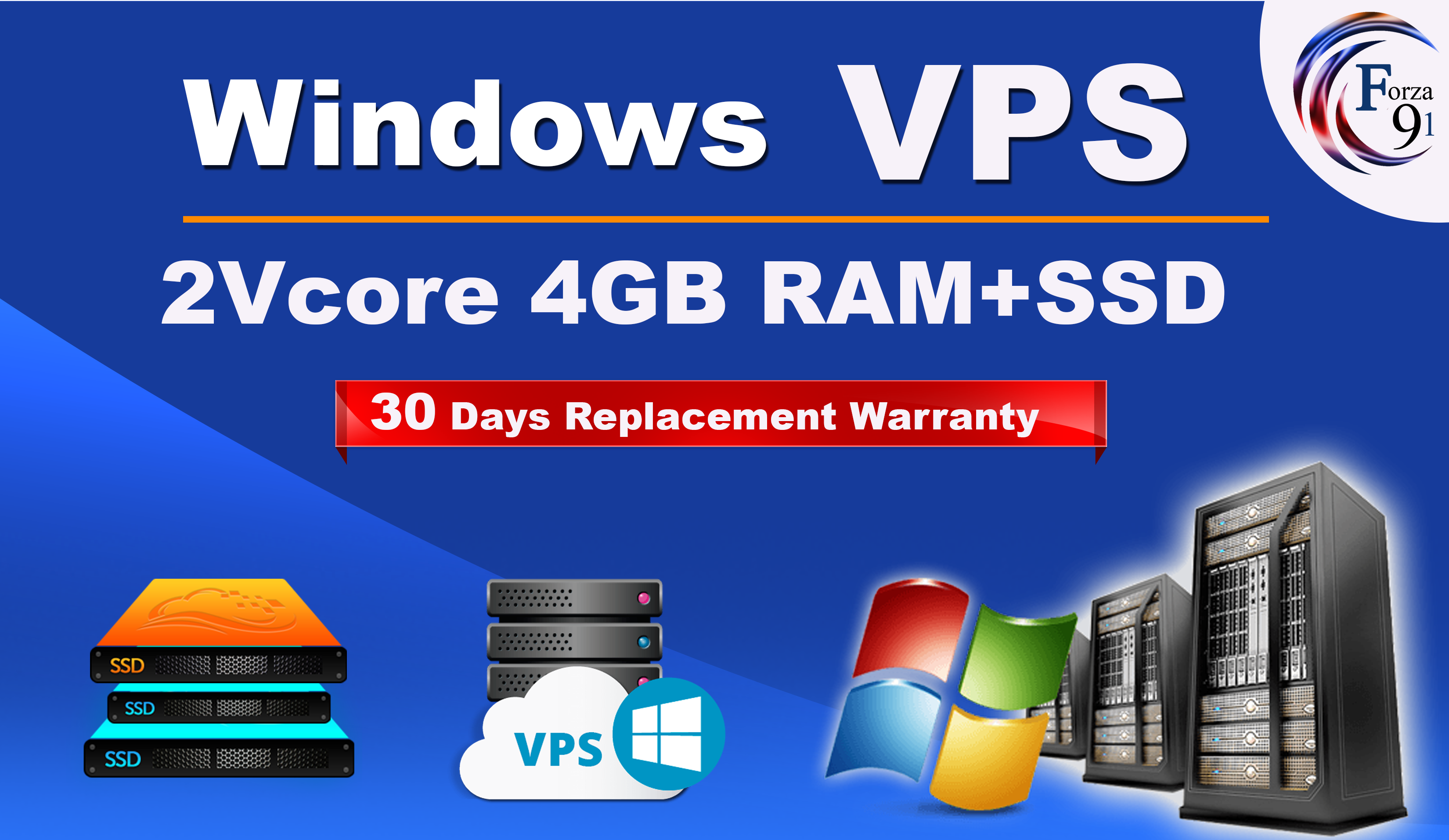 I will setup windows VPS 2vCPU 4Gb with more faster S...