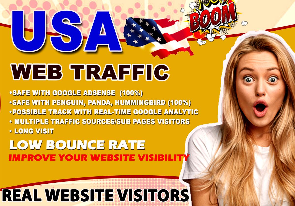 Organic USA Web Traffic Keyword Targeted, Real, Hum...