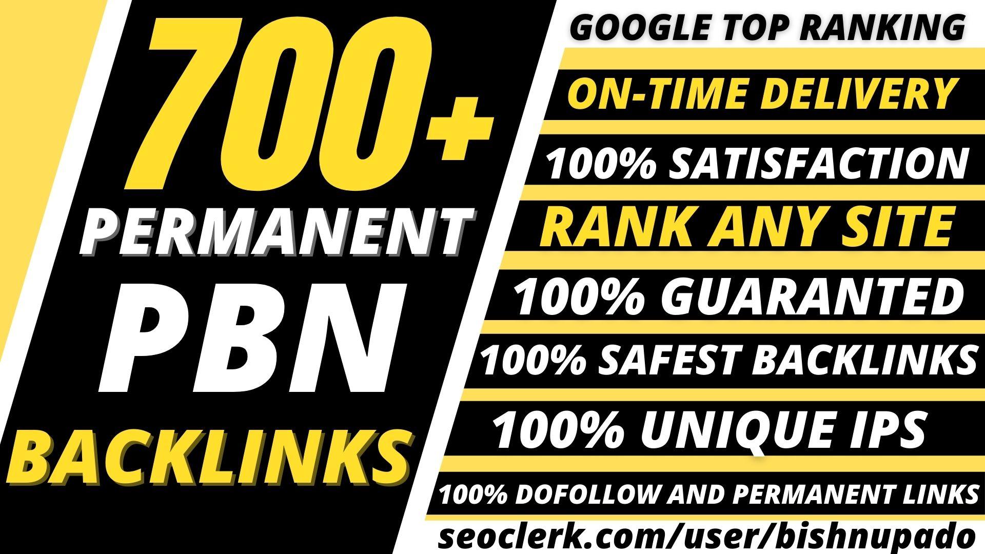 Build permanent 700+ Pbn Backlink DA40+PA40+PR6+homep...