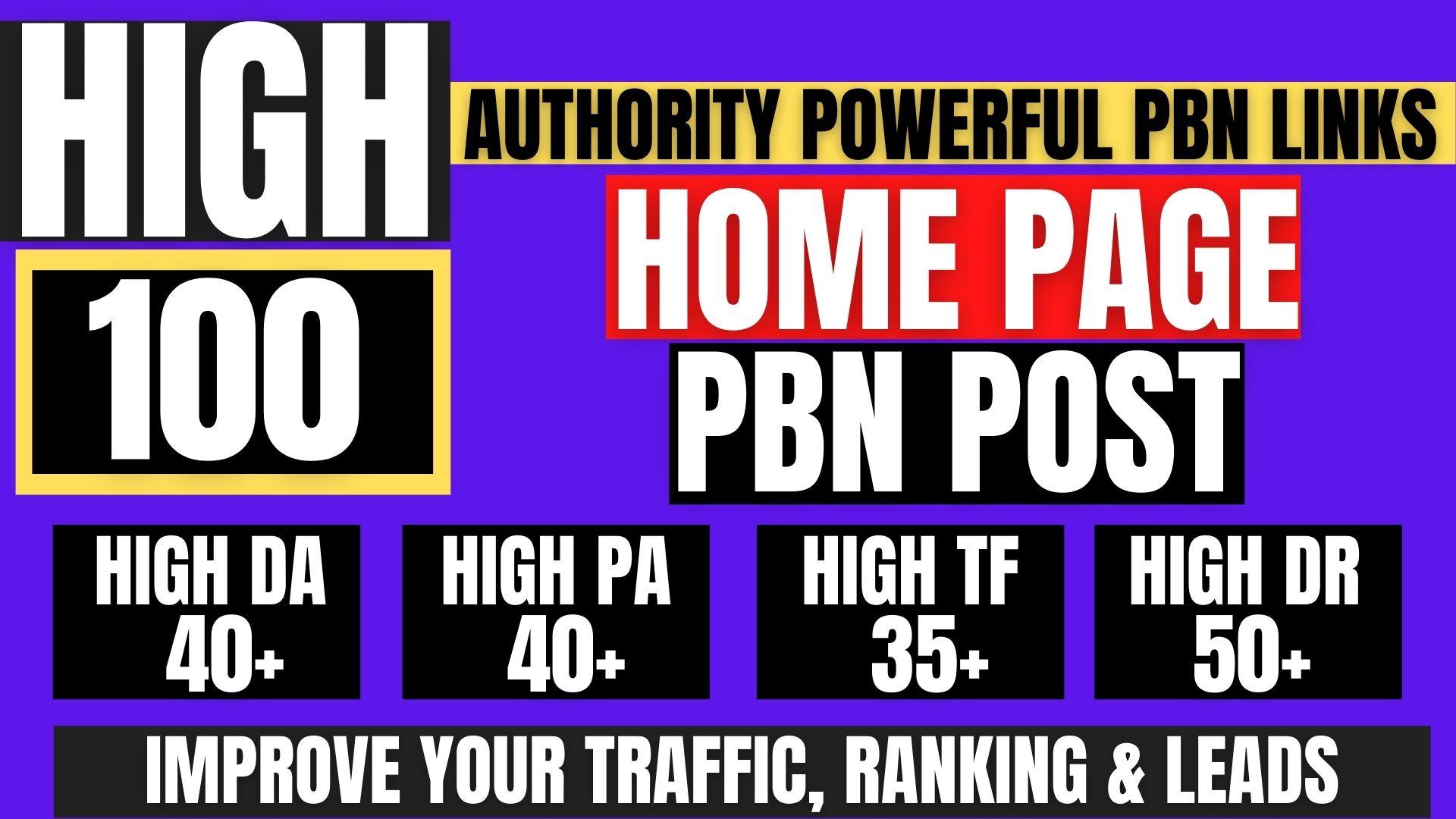 permanent 100+ Pbn Backlink DA40+PA40+PR6+homepage do...