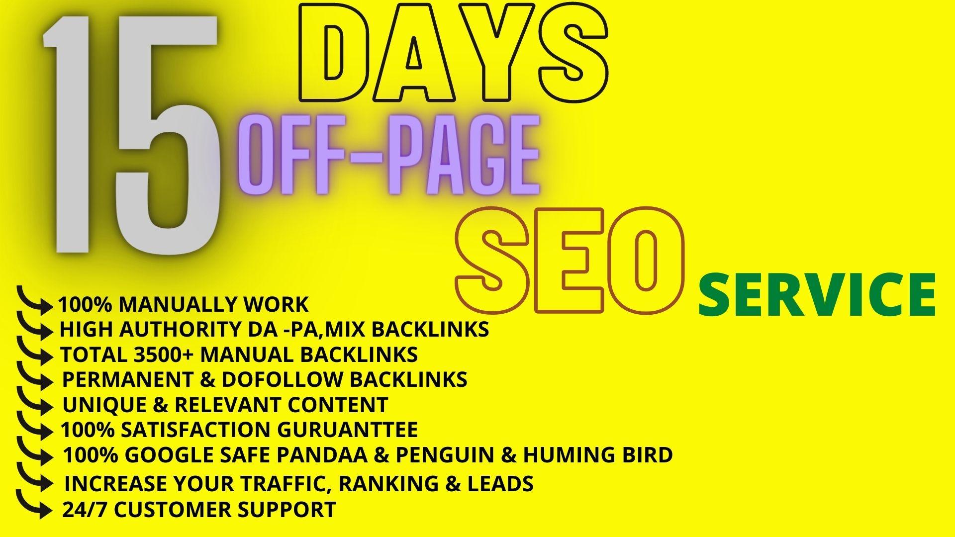 15 days off-page seo service permanent links rank you...
