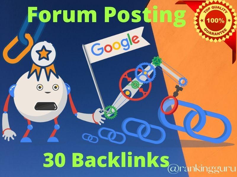 I will manually do 50 high quality forum posting Back...