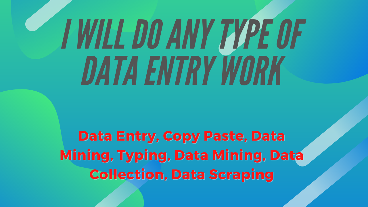 I will do data entry copy paste data mining and data ...