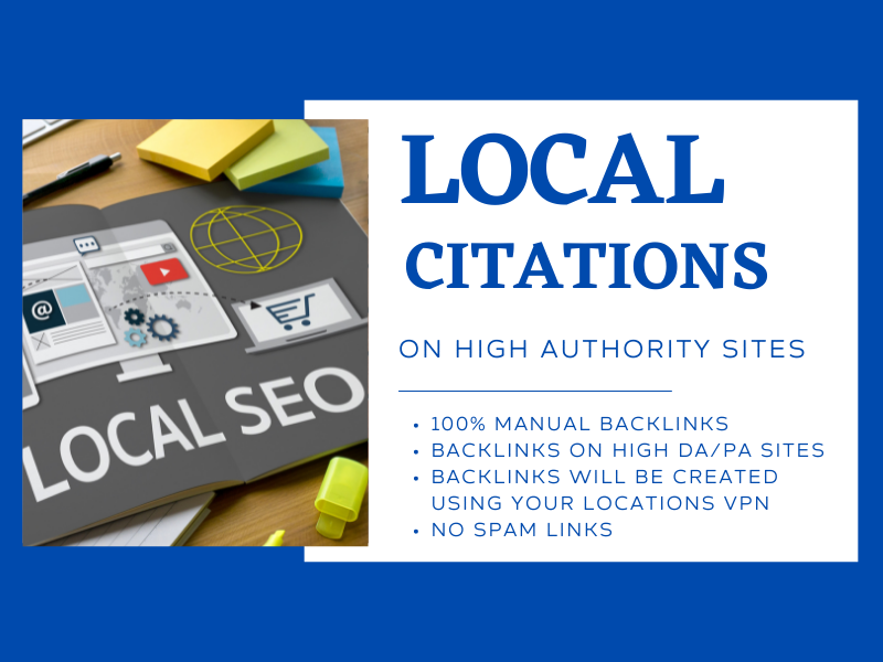 Get 50 high authority live local citations, business...