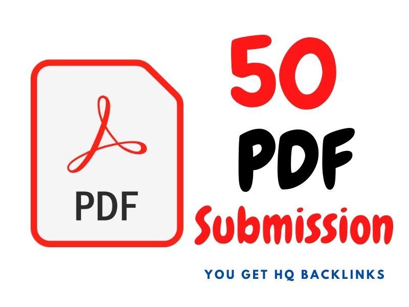 I will do manually PDF submission to 50 pdf sharing s...