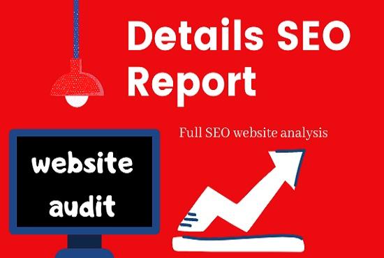 I will do website audit and create details SEO report...