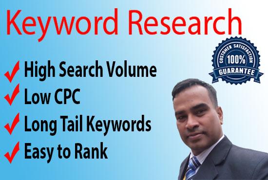 I will do excellent keyword research for your busines...