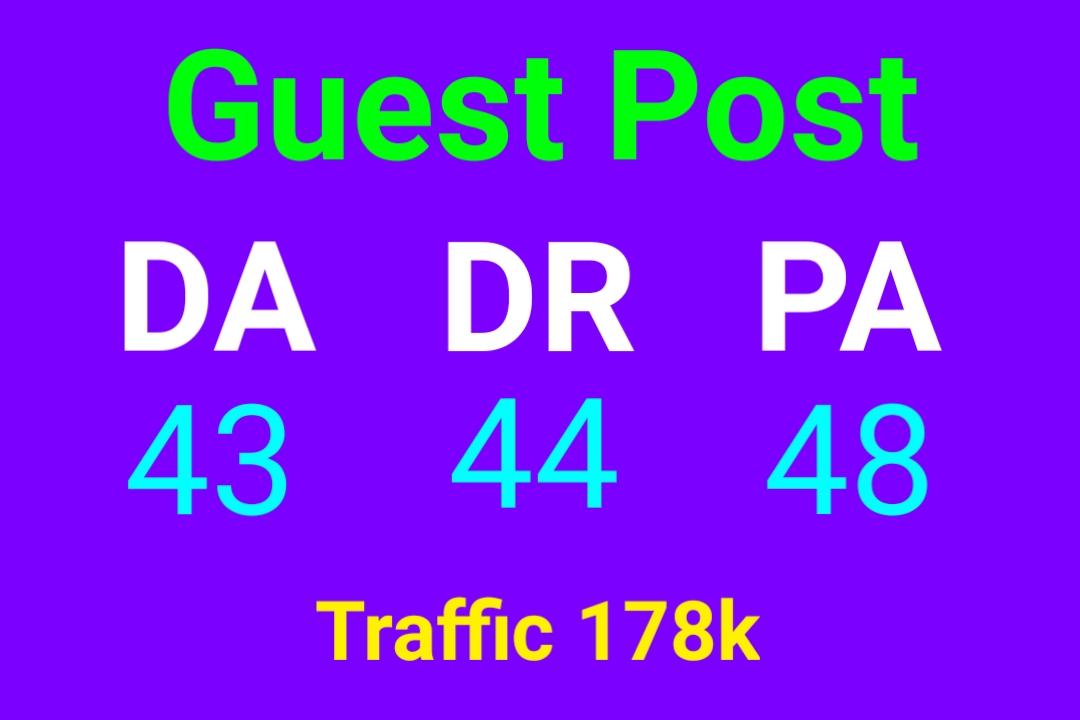 I will publish guest post on DA 43 website with all n...