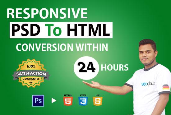 I will make psd to html fully Responsive