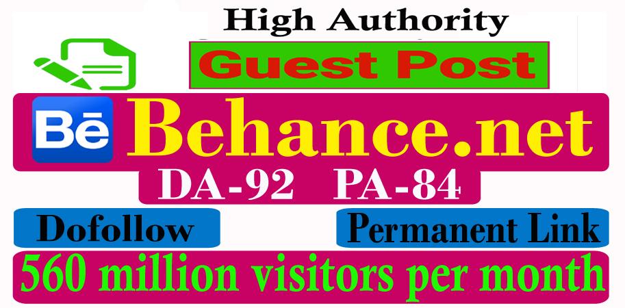 I will write and publish HQ guest post on Behance. ne...