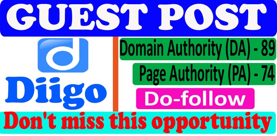 I will write and publish a guest post on Diigo. com D...