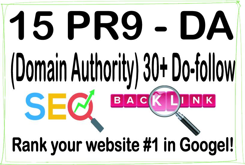 Do 15 PR-9 High Authority HQ DA -Domain Authority- 30...
