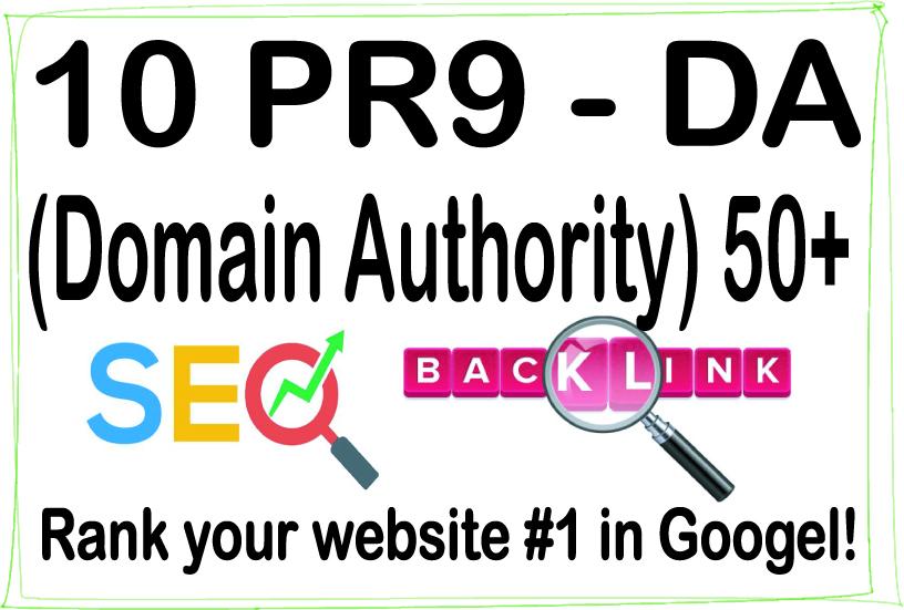 Do 10 PR-9 High Authority HQ DA -Domain Authority- 50...