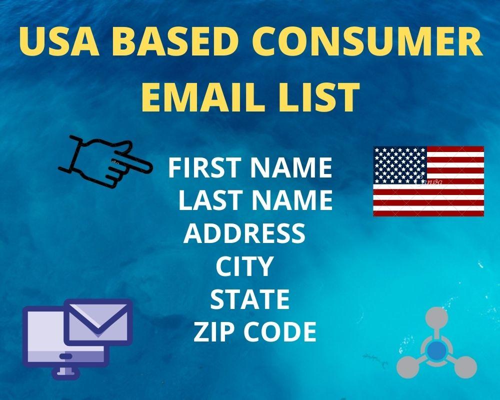 I will provide 1000 usa based consumer valid mail for...