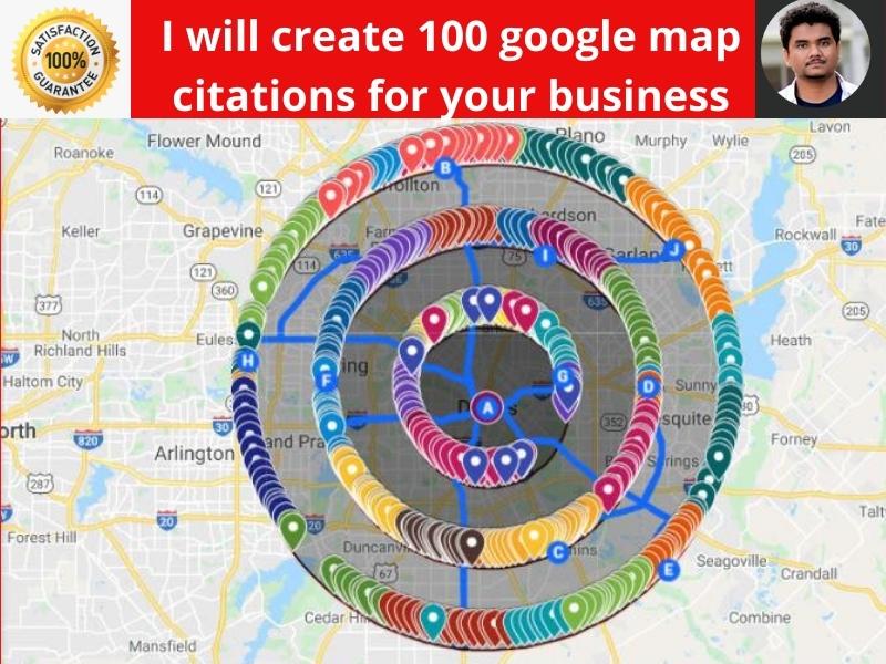 I will create 100 google map citations for your busin...