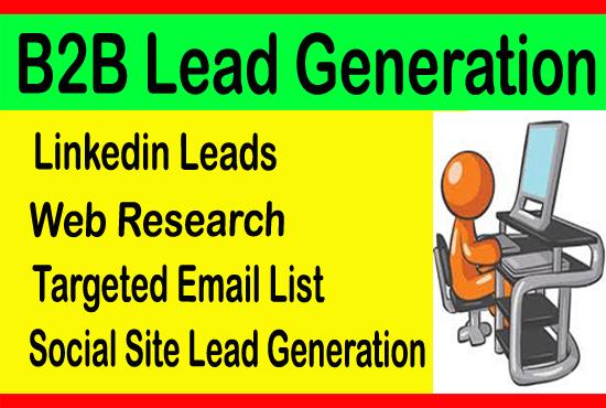I will do b2b lead generation, Email List and web res...