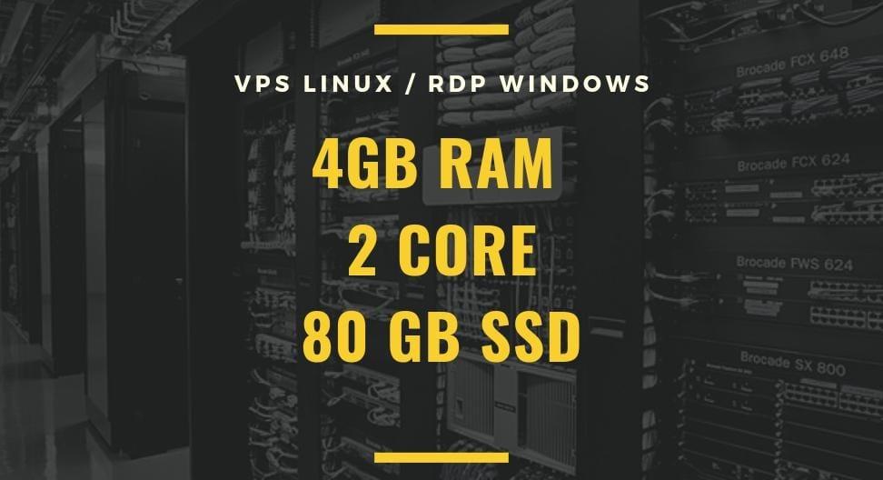 Best Cheap 4GB ram 2 cores VPS/RDP 80 GB SSD