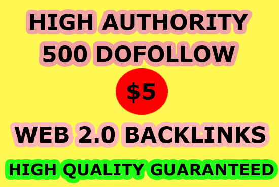 I will do 500 dofollow web 2 0 blog contextual SEO ba...