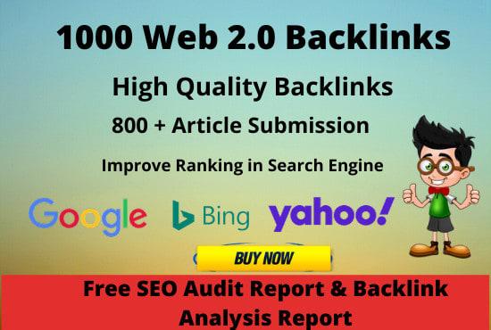I will create 1100 high authority do follow web 2 0 b...