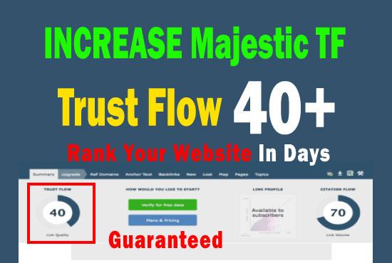 increase majestic TF 35 plus with manual high trust f...