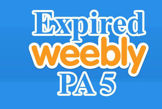 Find And Register 5 Expired Weebly Pa5 Plus