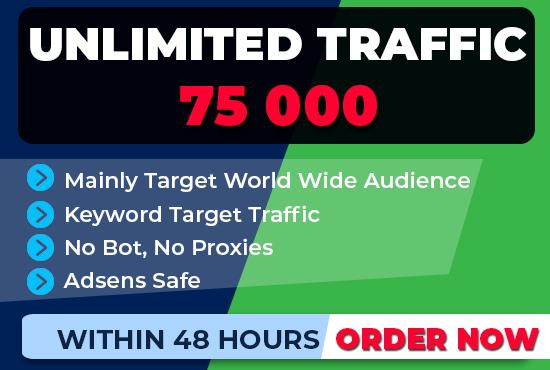 boost 75,000 SEO keyword target website traffic, real...