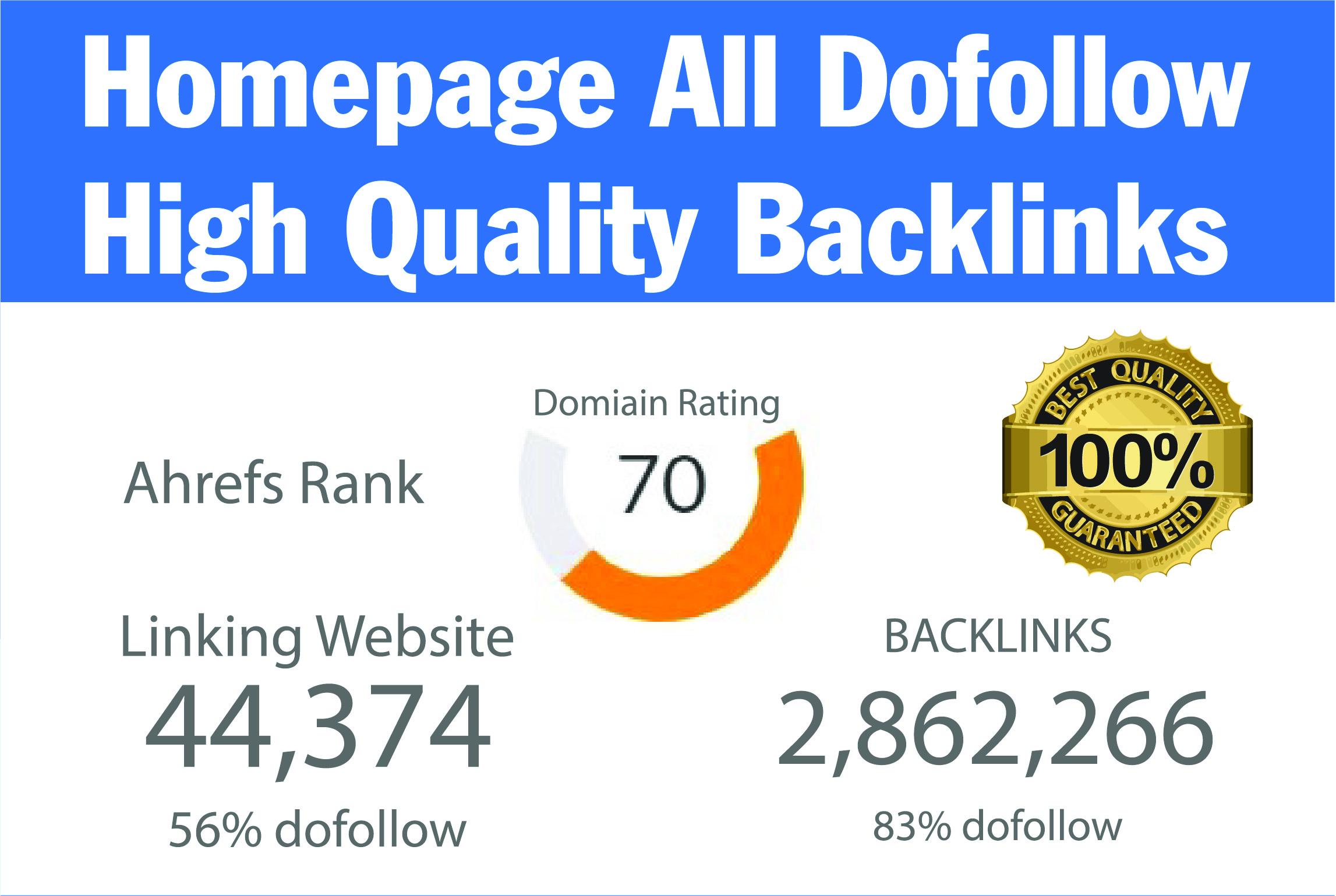 Create 20 Backlinks DR 70 permanent dofollow backlink...