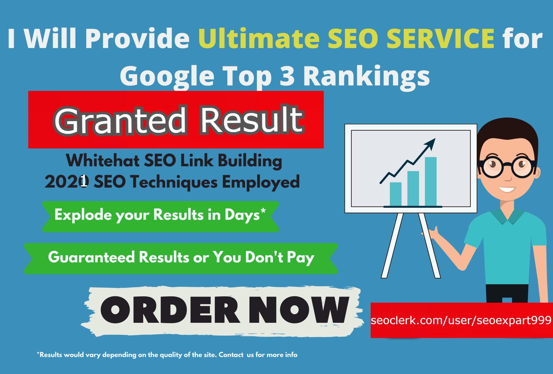 I will do ultimate monthly SEO service for page 1 ran...