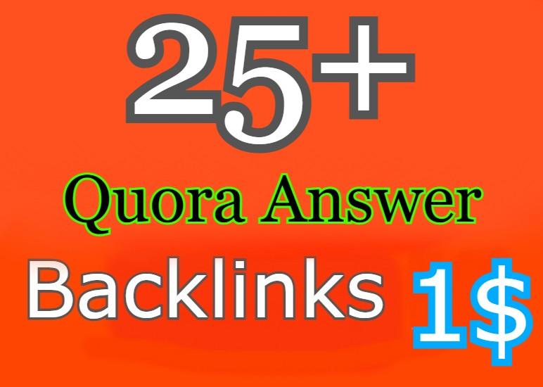 25 High Quality Quora Answers & backlinks for You...