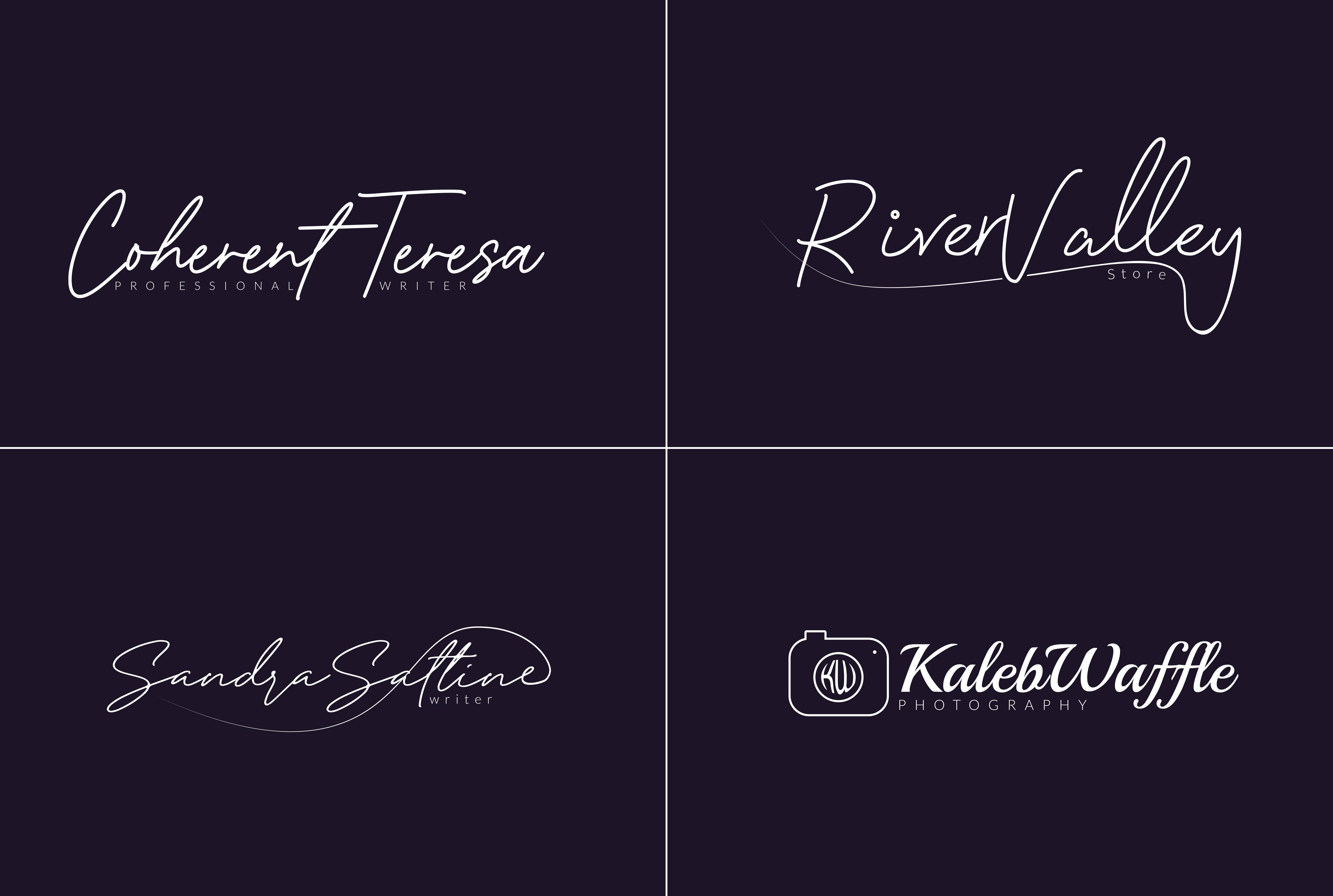I will do clean signature logo, script logo, handwr...