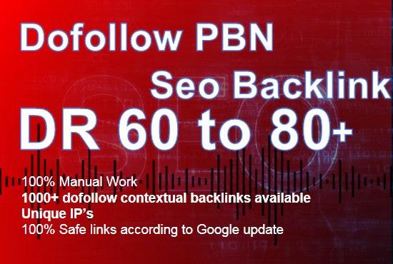 create 20 high authority DR 60 to 80 dofollow seo PBN...