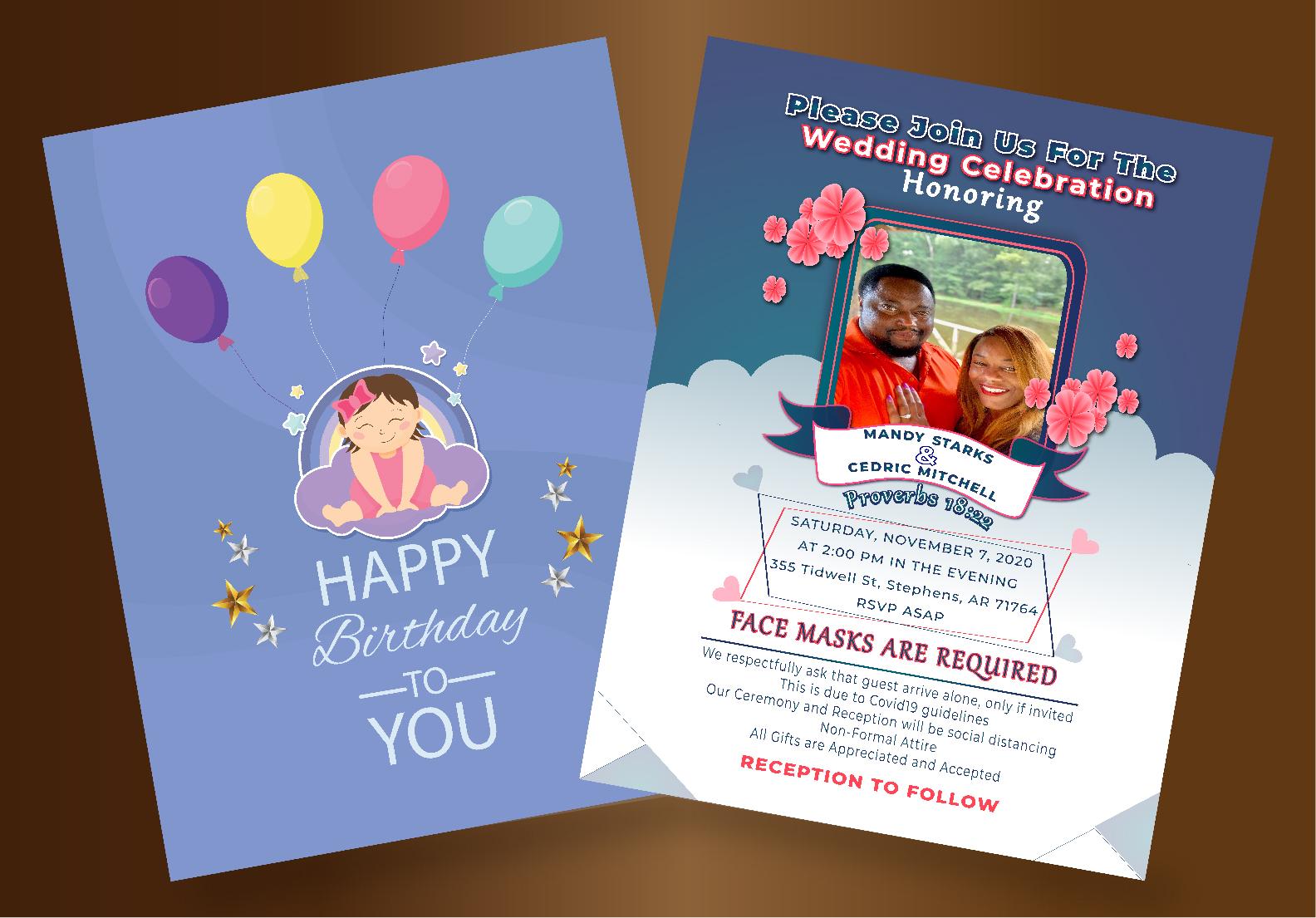 I will design birthday, event, wedding flyer
