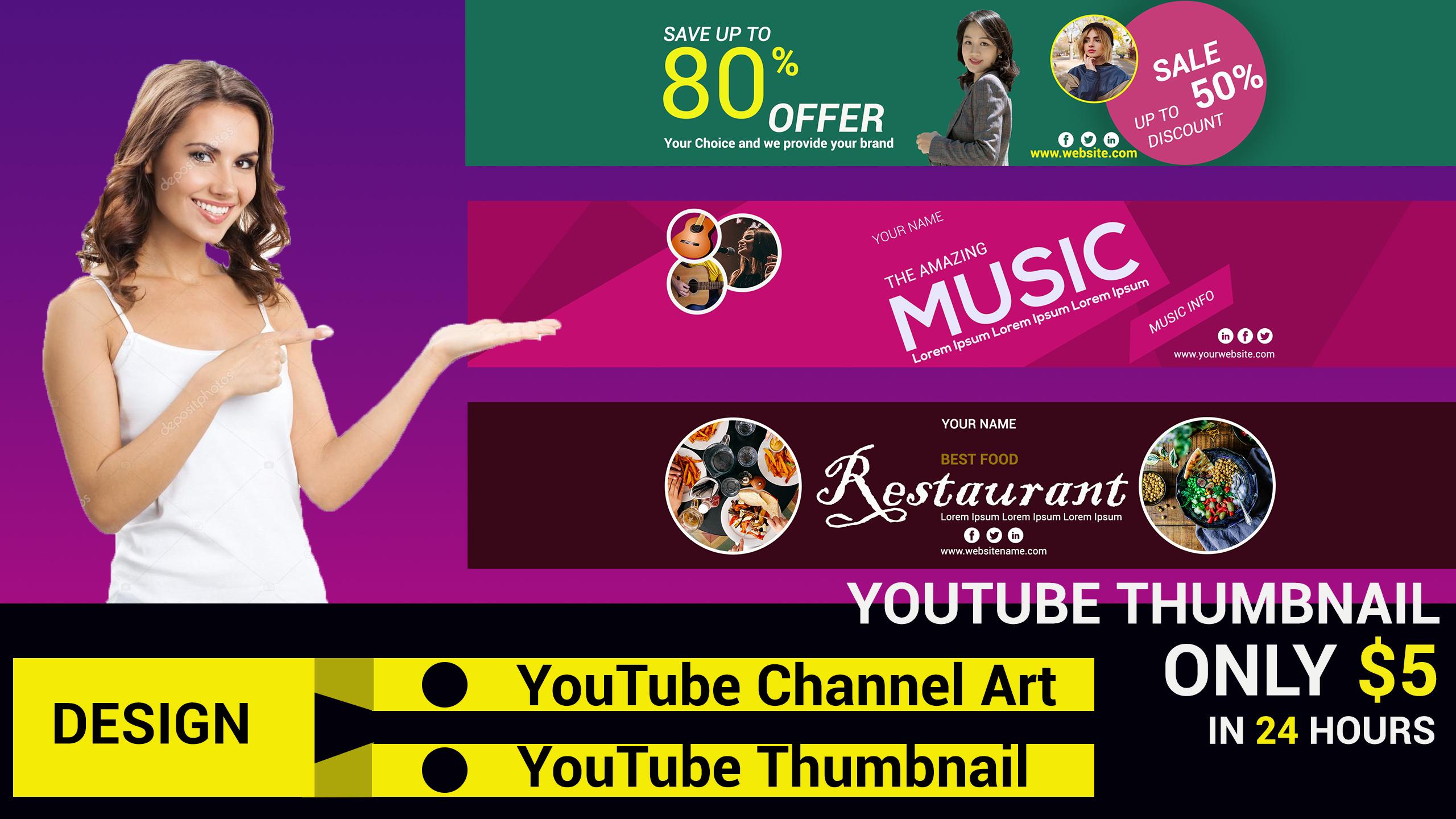 I will design eye catching YouTube Banner