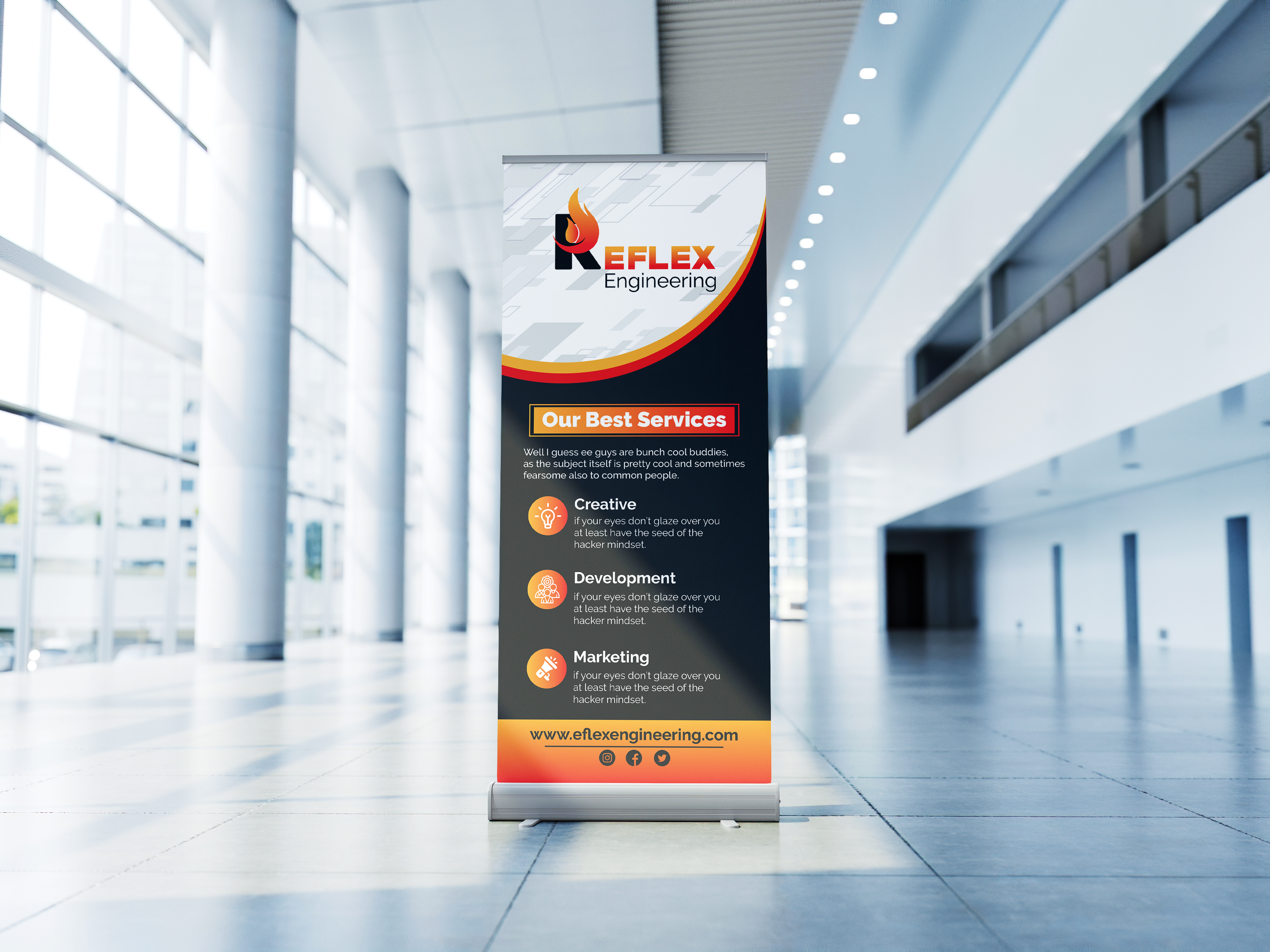 I will design roll up banner for your company