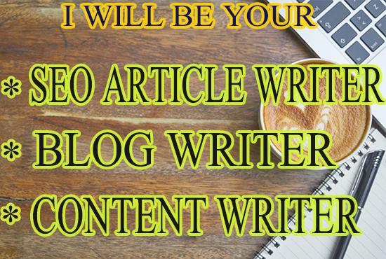I will write 500+ unique words SEO article, blog pos...