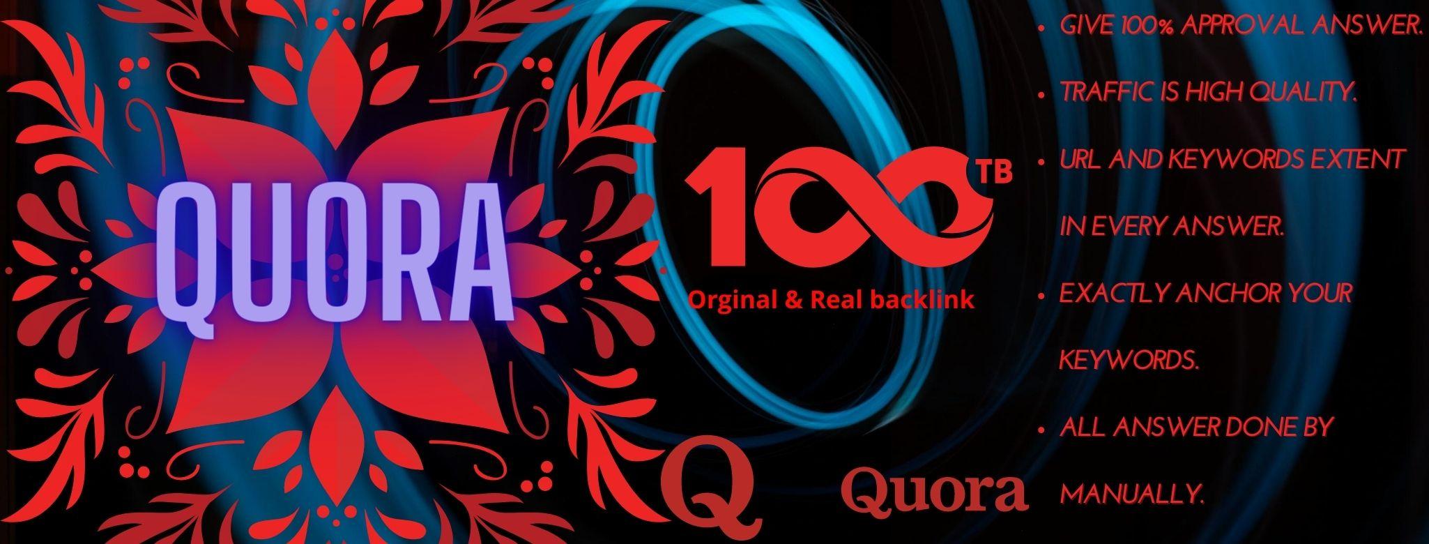 I Provide you 30 organic quora answer with more traff...