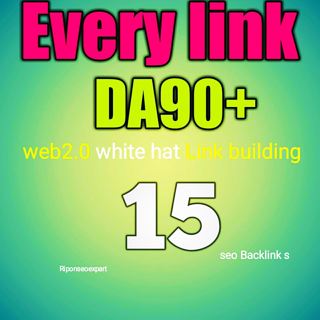 Indexable Web2.0 DA90+ Do follow 15 backlinks white h...
