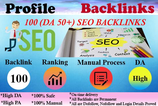 I Will Create 25 High DA 50+ Profile Backlinks