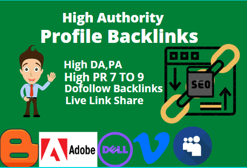 I will create 100 Profile Backlink in High DA/PA/PR s...