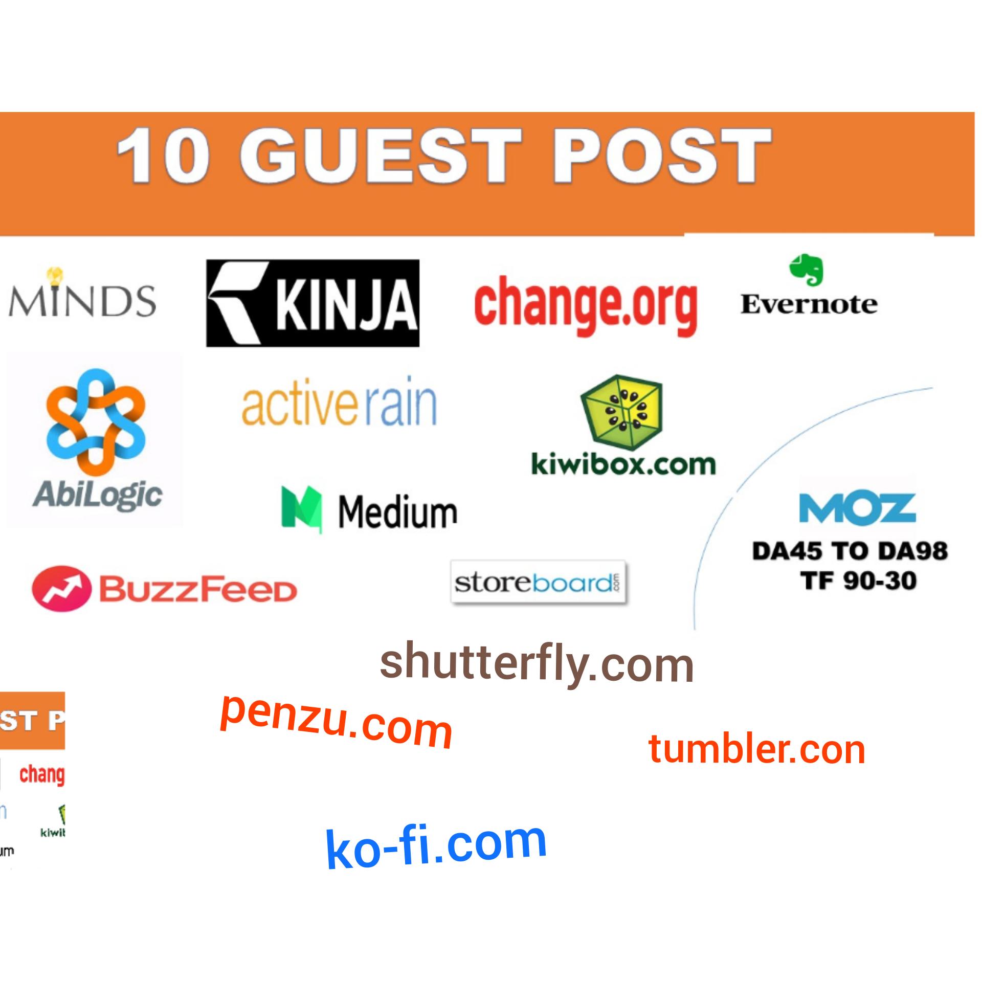 I will give Guest Post On high Authority Sites in che...