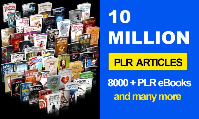 I will 10 million plr articles 8000 ebooks and many m...