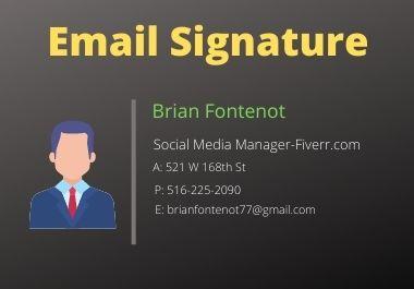 I will design a clickable HTML email signature