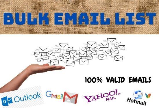 I will provide valid bulk email list for email market...
