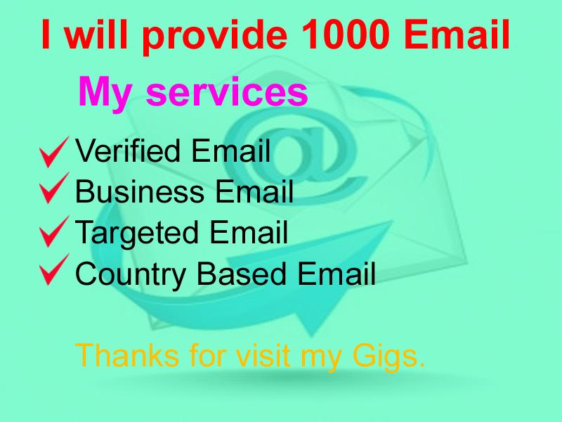 I will provide your verified 1000 email list