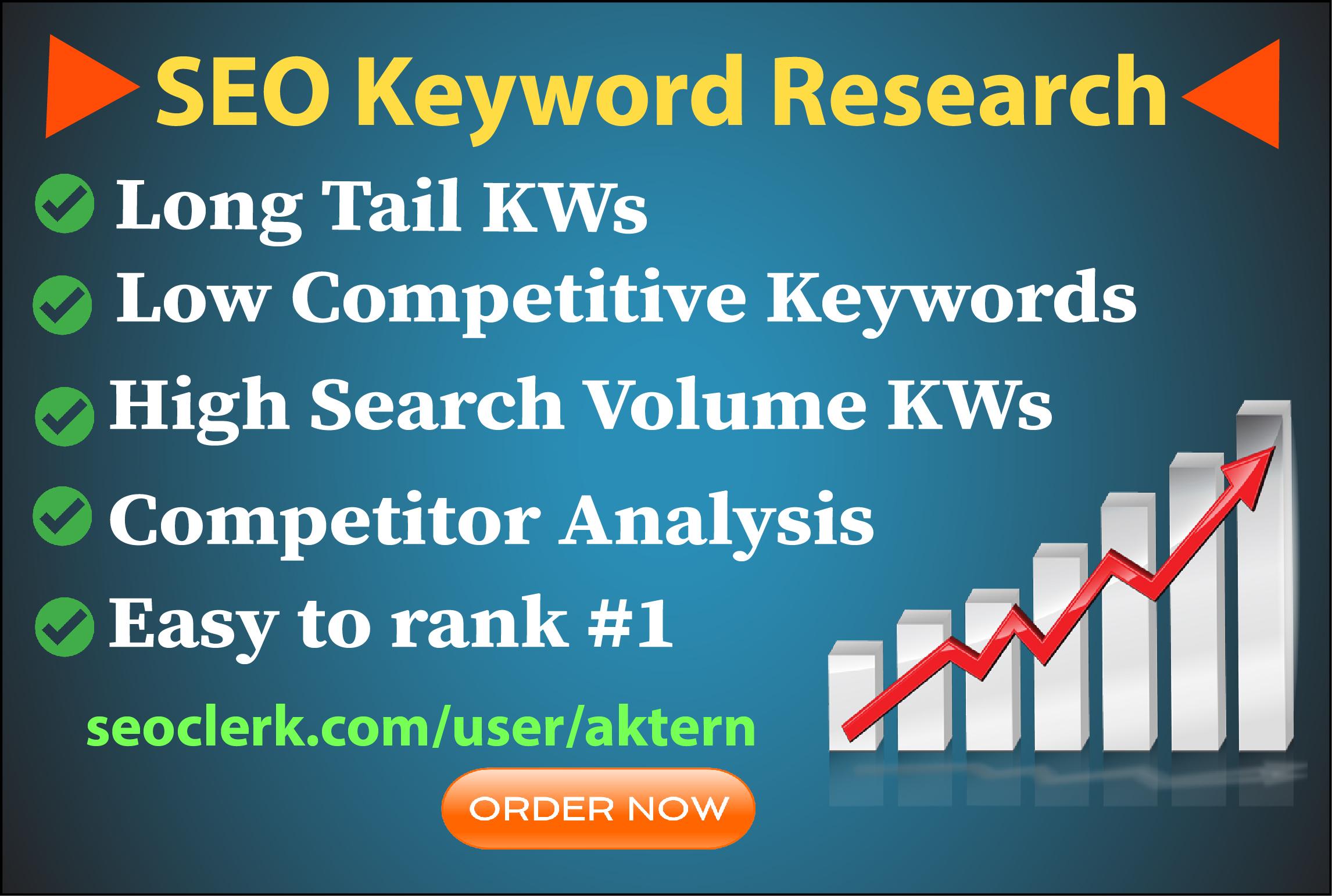 I will do best SEO keyword research for your niche or...